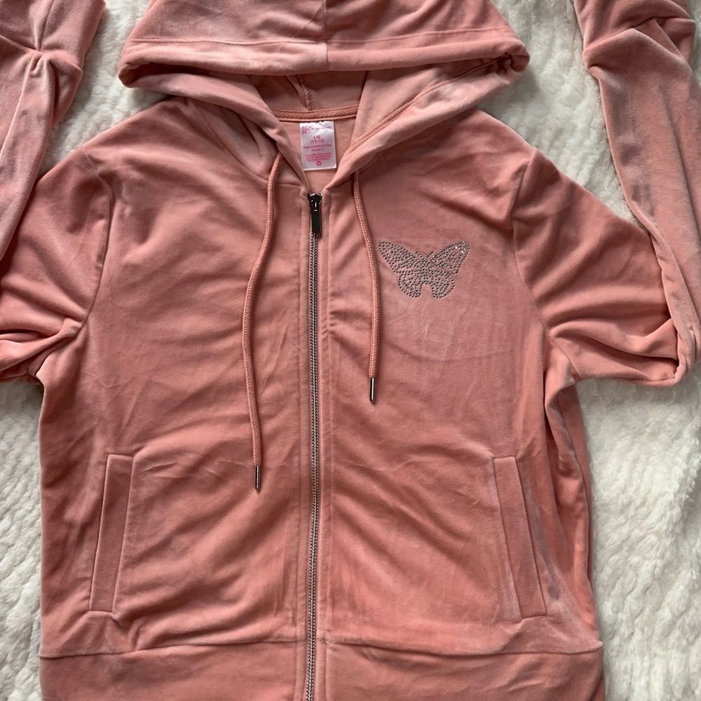 Velour Pink Butterfly Jacket